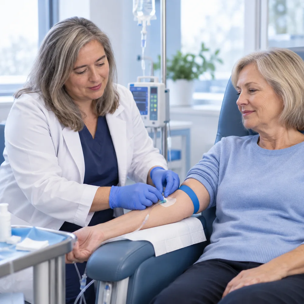 Aplicación mediante infusión intravenosa de la terapia celular