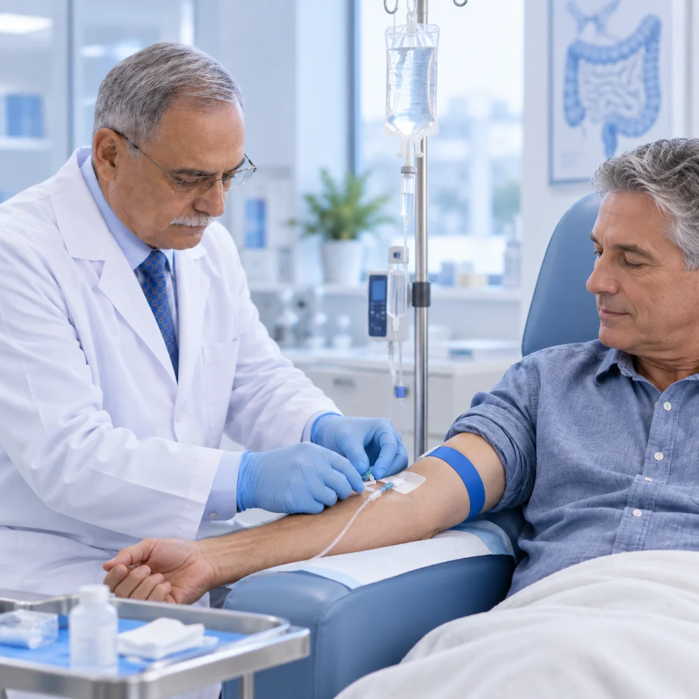 Aplicación de terapia celular autóloga por vía endovenosa