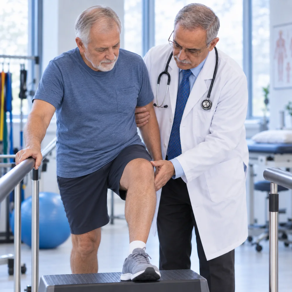 Evolución — tratamiento de rodilla Seguimiento y rehabilitación después del tratamiento celular de la rodilla